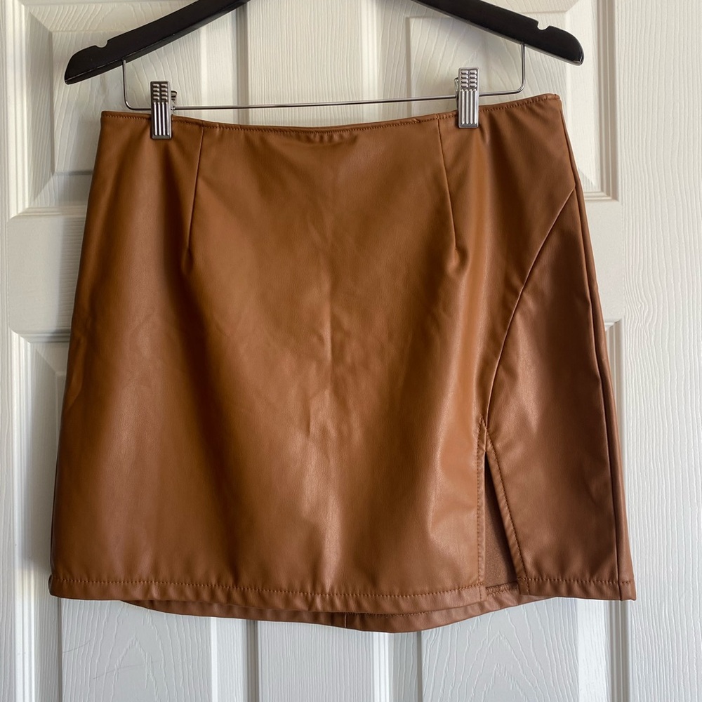 American Original Rewash Brand Elegant Light Brown Mini Skirt